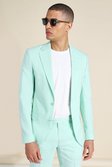 Linen Slim Single Breast Suit Jacket, Mint