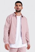 Pale pink Tailored Zip Harrington Jacket