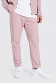 Schmale Hose mit elastischem Bund, Pale pink