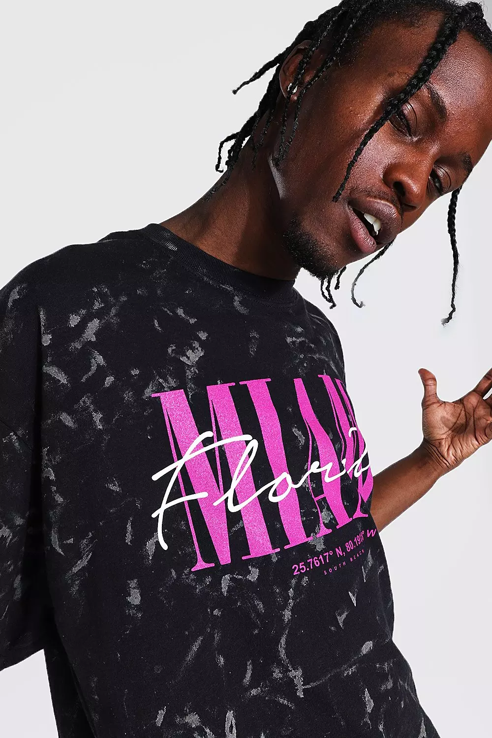 Oversized Miami Graphic T-shirt | boohooMAN USA