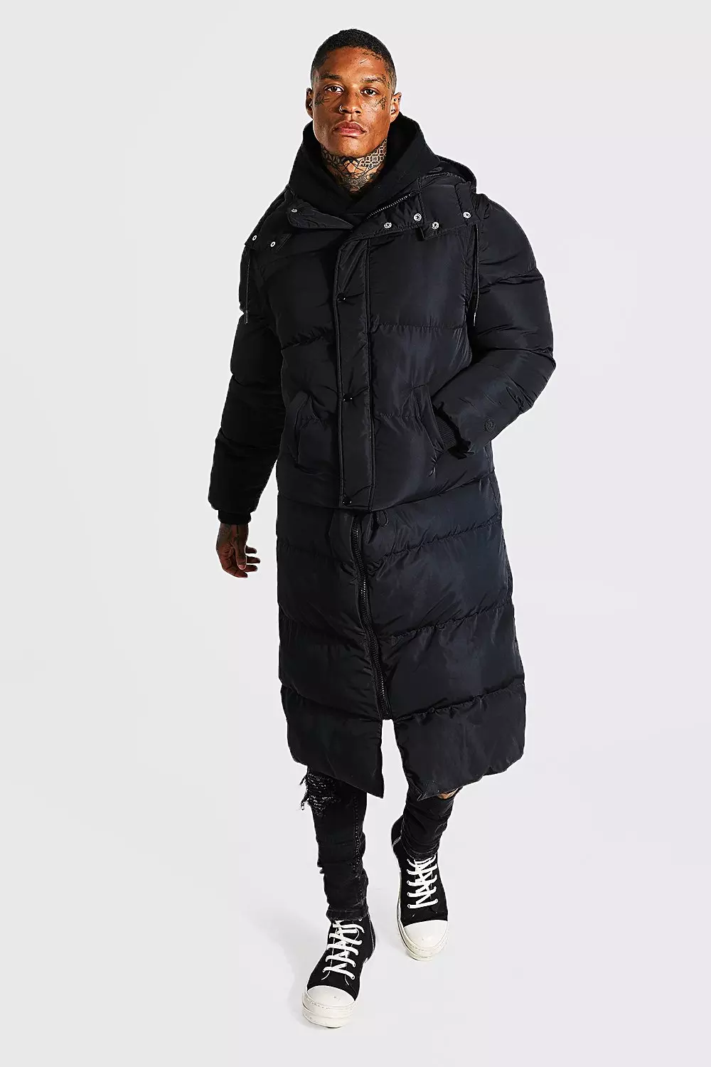 4 In 1 Longline Puffer boohooMAN UK