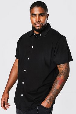 Plus Size Short Sleeve Jersey Shirt | boohooMAN USA