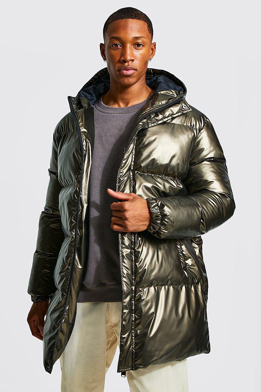 Bronze metallic puffer store jacket