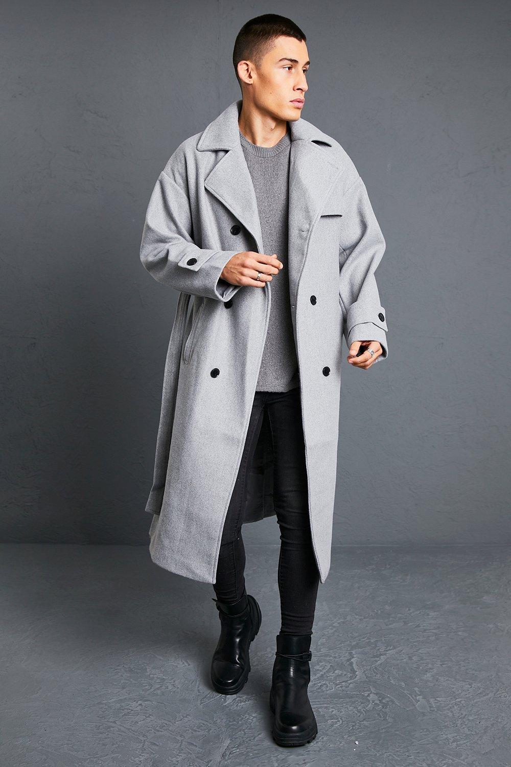 Double Breasted Storm Flap Trench Overcoat | boohooMAN USA
