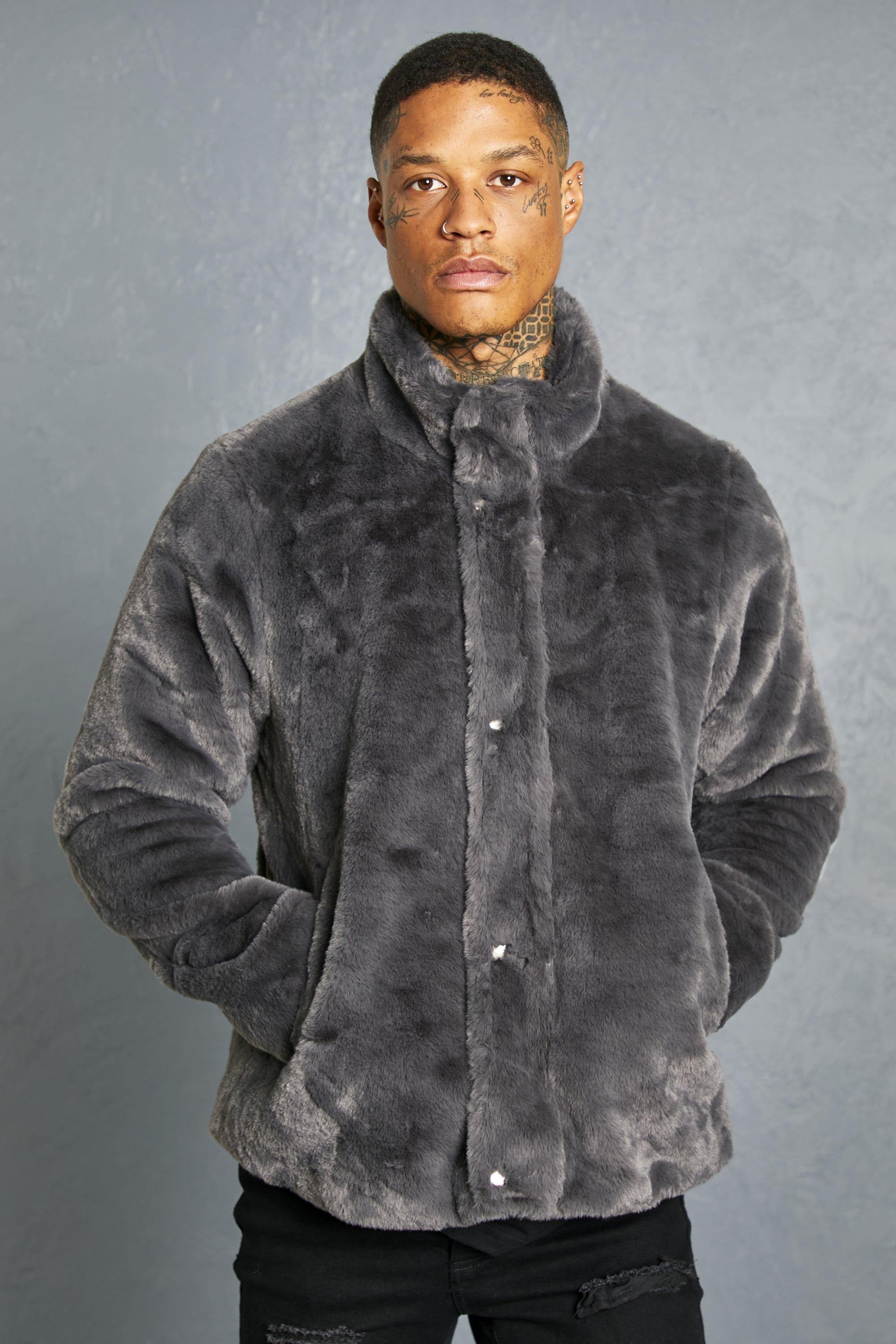 Boohooman hot sale fur coat