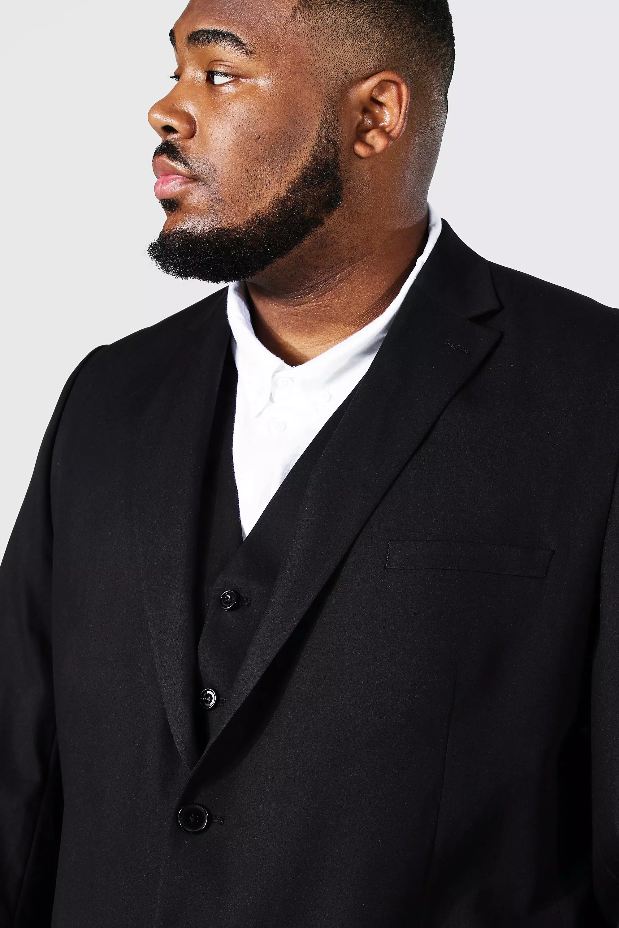 Grande taille - Veste de costume droite slim, Black autre image