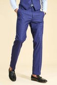 Blue Slim Check Suit Trouser
