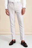 White Houndstooth Skinny Fit Pantalons