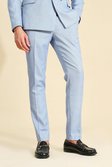 Blue Textured Skinny Suit Pants