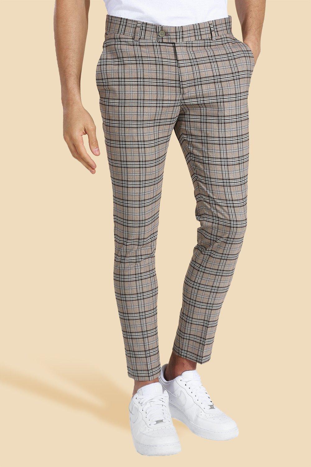 Boohooman checkered sale trousers