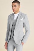 Grey Single Breasted Super Skinny Suit Jacket