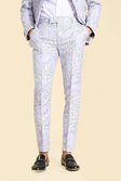 Lilac Skinny Floral Jacquard Suit Trouser