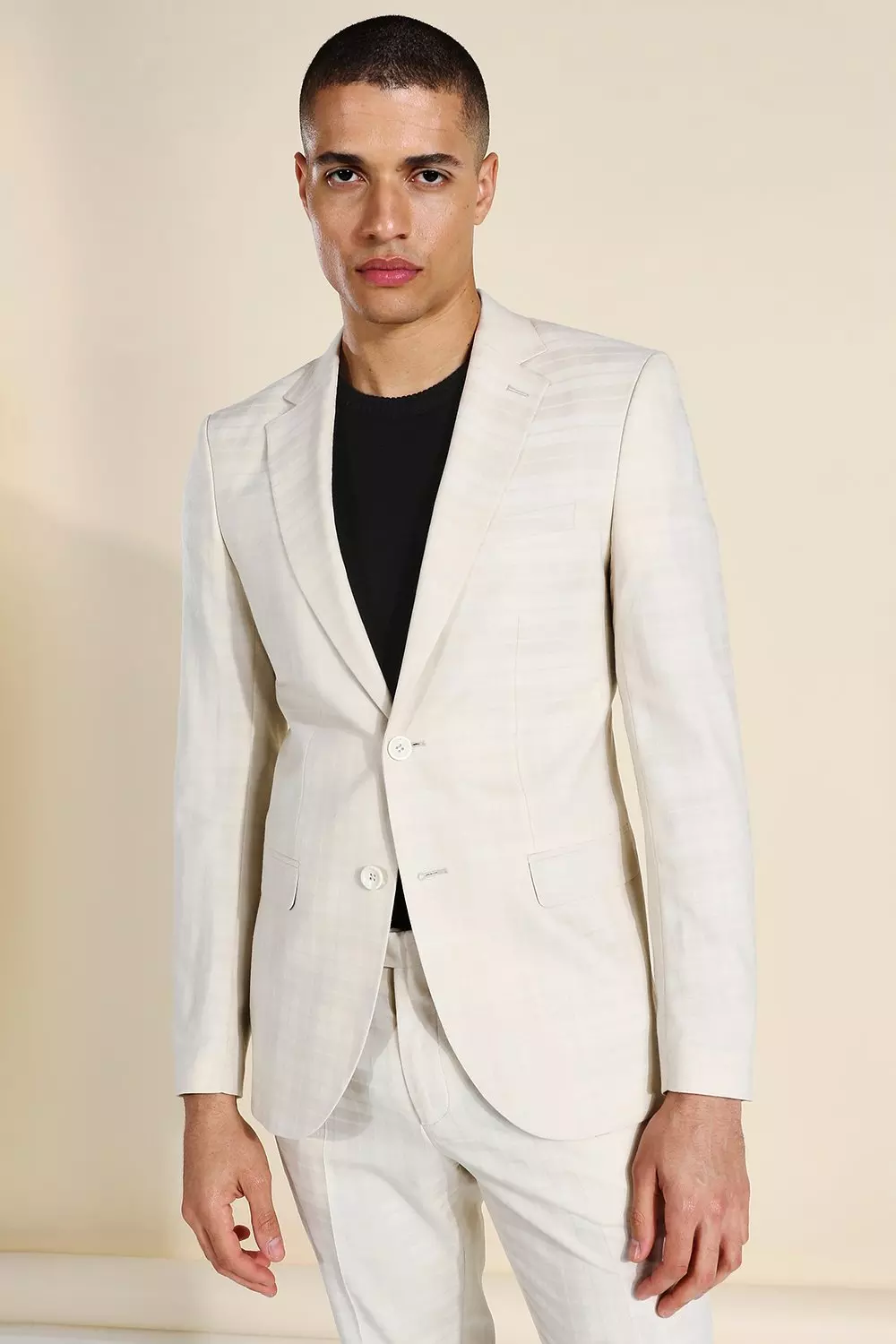 Linen Suit Jacket - Stone