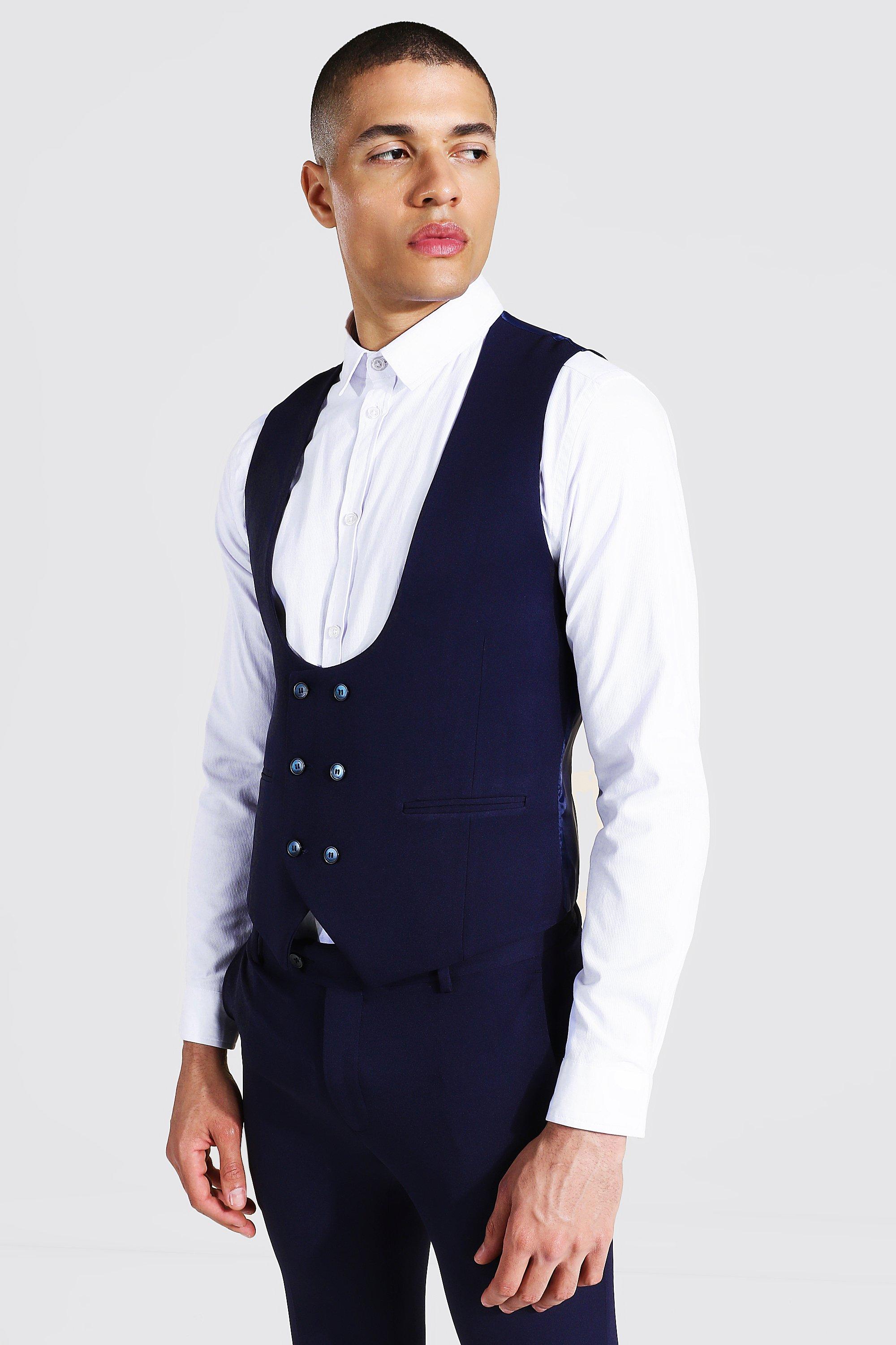 low cut suit vest