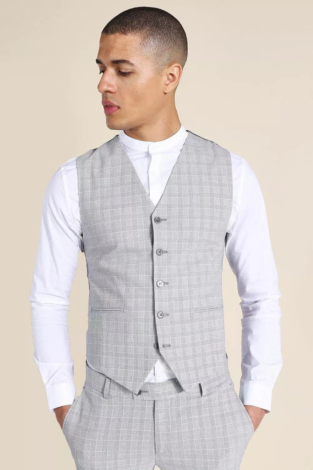 Grey check skinny clearance suit