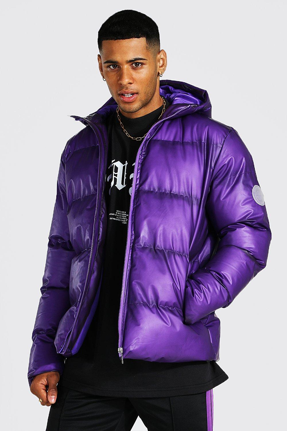 Rubber Puffer Jacket boohooMAN USA