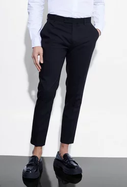 Skinny Crop Suit Trousers black