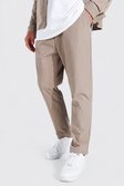 Taupe Elasticated Waistband Tapered Trousers