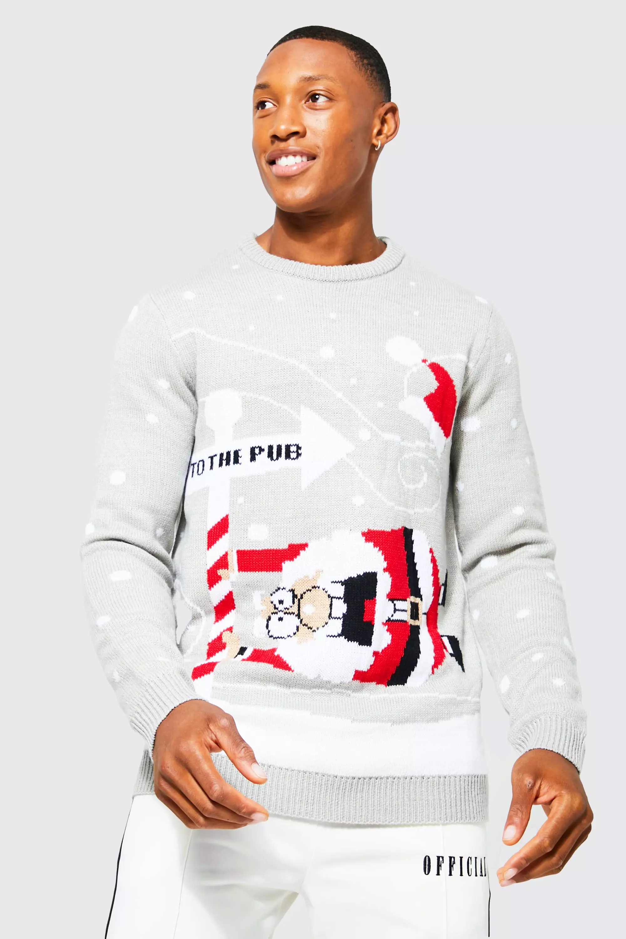 To the Pub Weihnachtspullover, Grey marl alternatives Bild