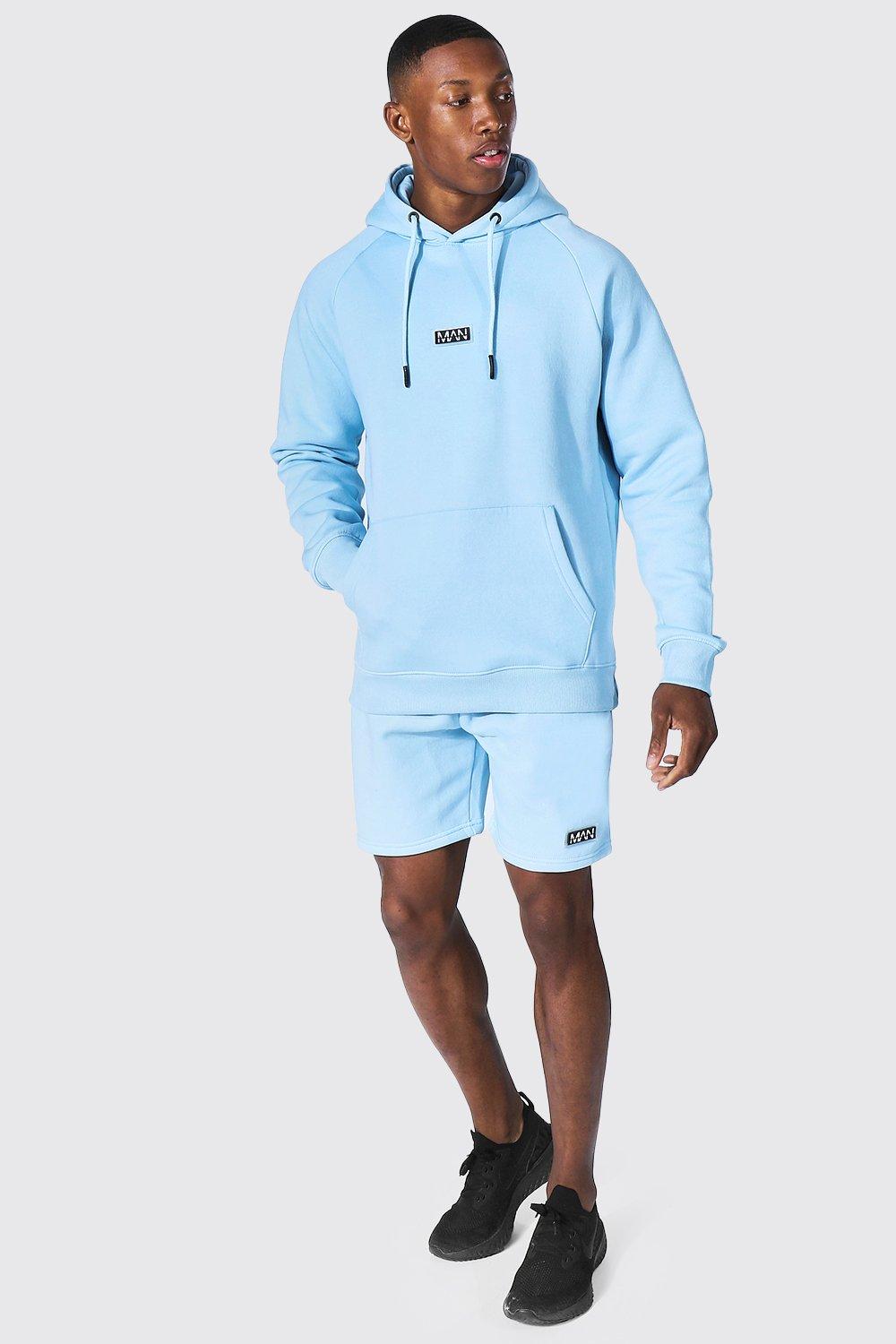 Man Active Training Hoodie And Short Set boohooMAN USA