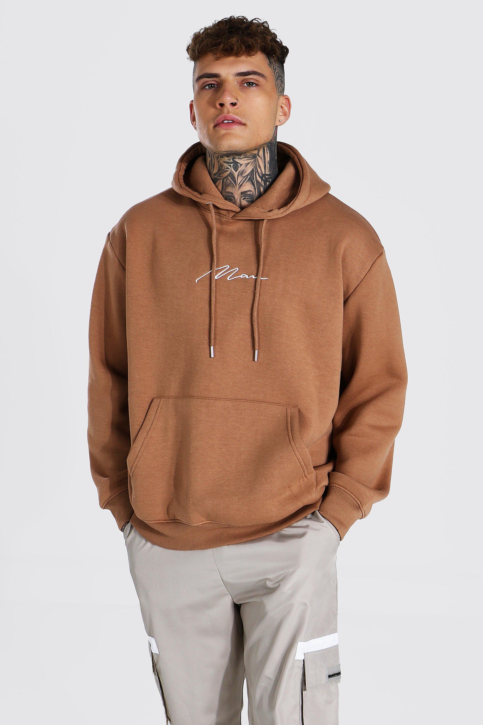 Man Signature Bungee Hem Oversized Hoodie