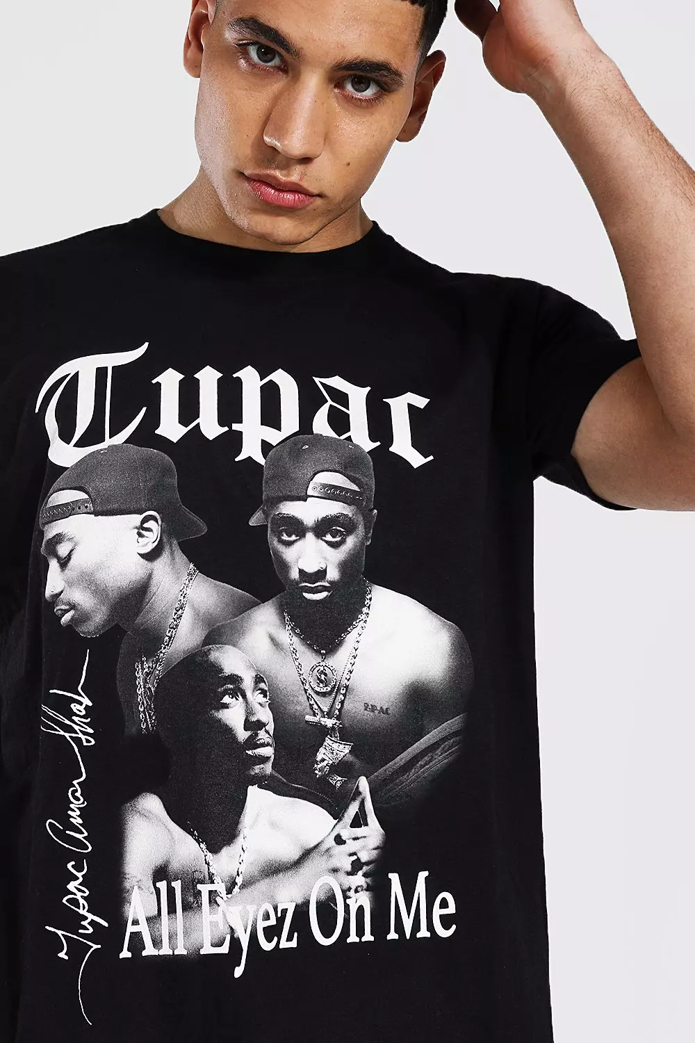 Oversized Tupac Homage License T-shirt | boohooMAN USA
