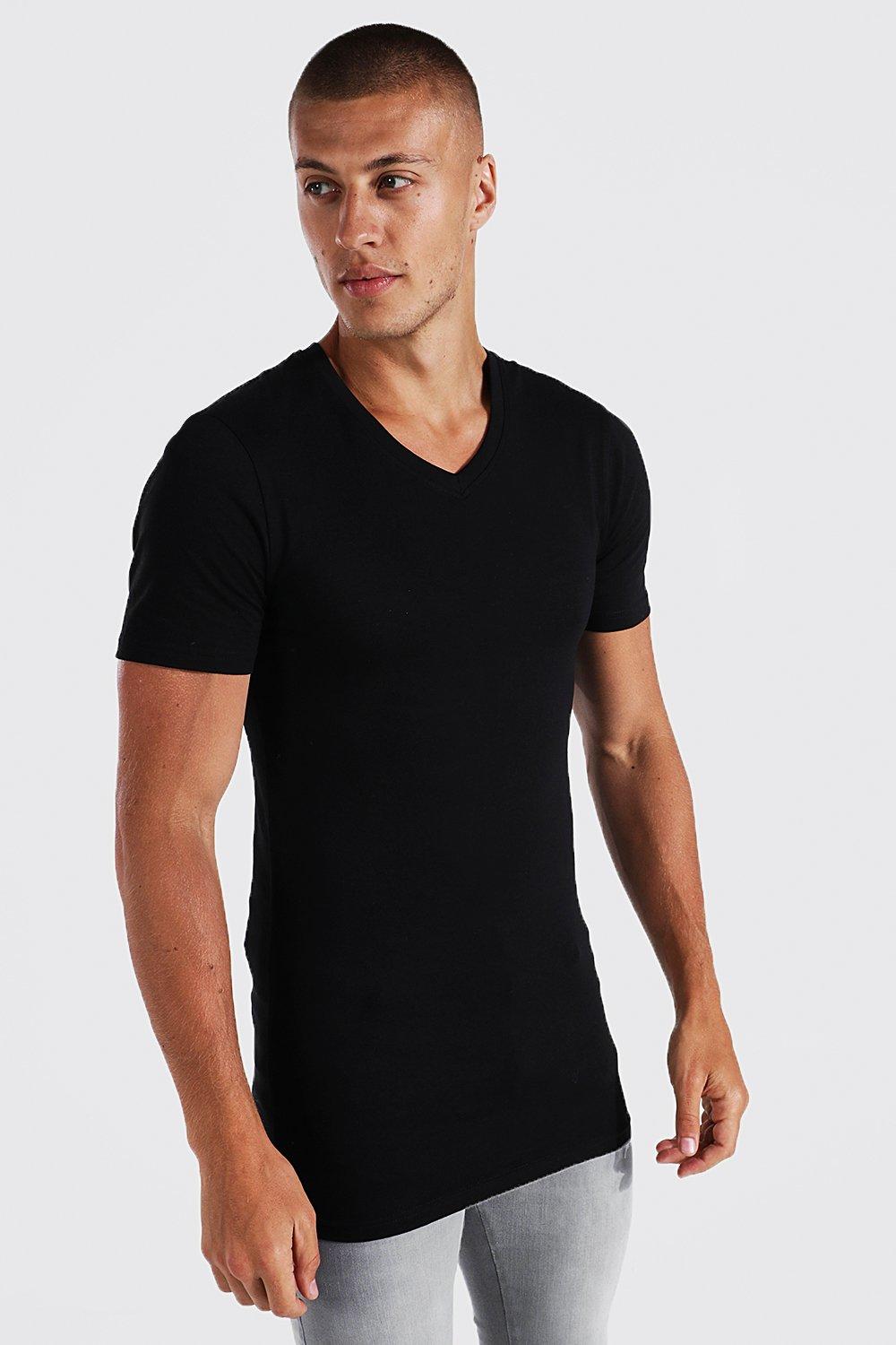 Mens muscle fit v neck clearance t shirts