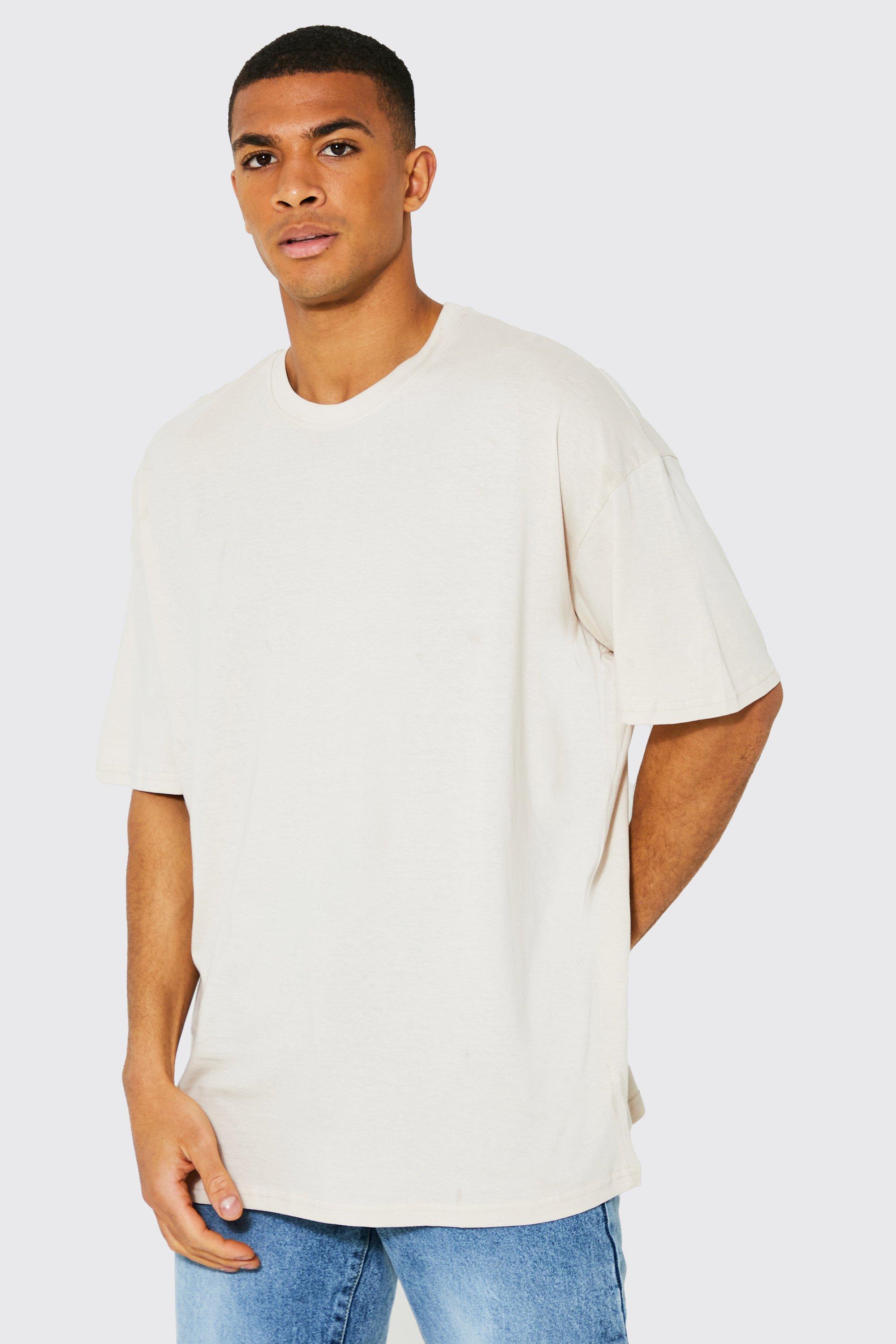 boohooMAN Mens Oversized Crew Neck T-Shirt - White