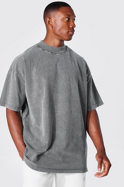 Oversized Extended Neck Washed T-shirt