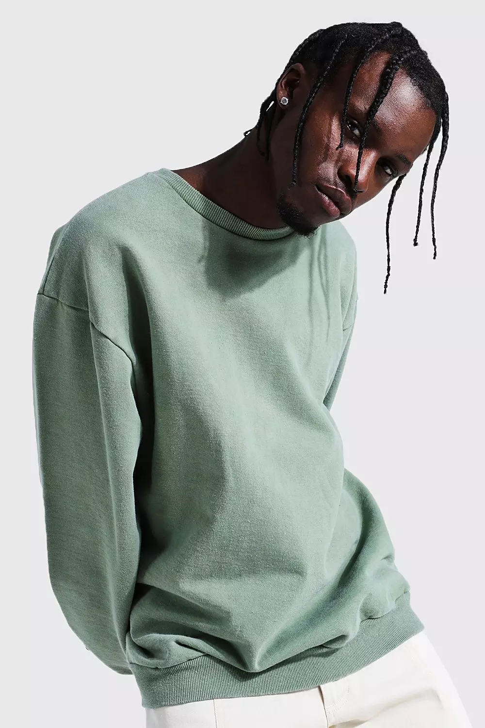 Oversized Washed Sweatshirt boohooMAN UK
