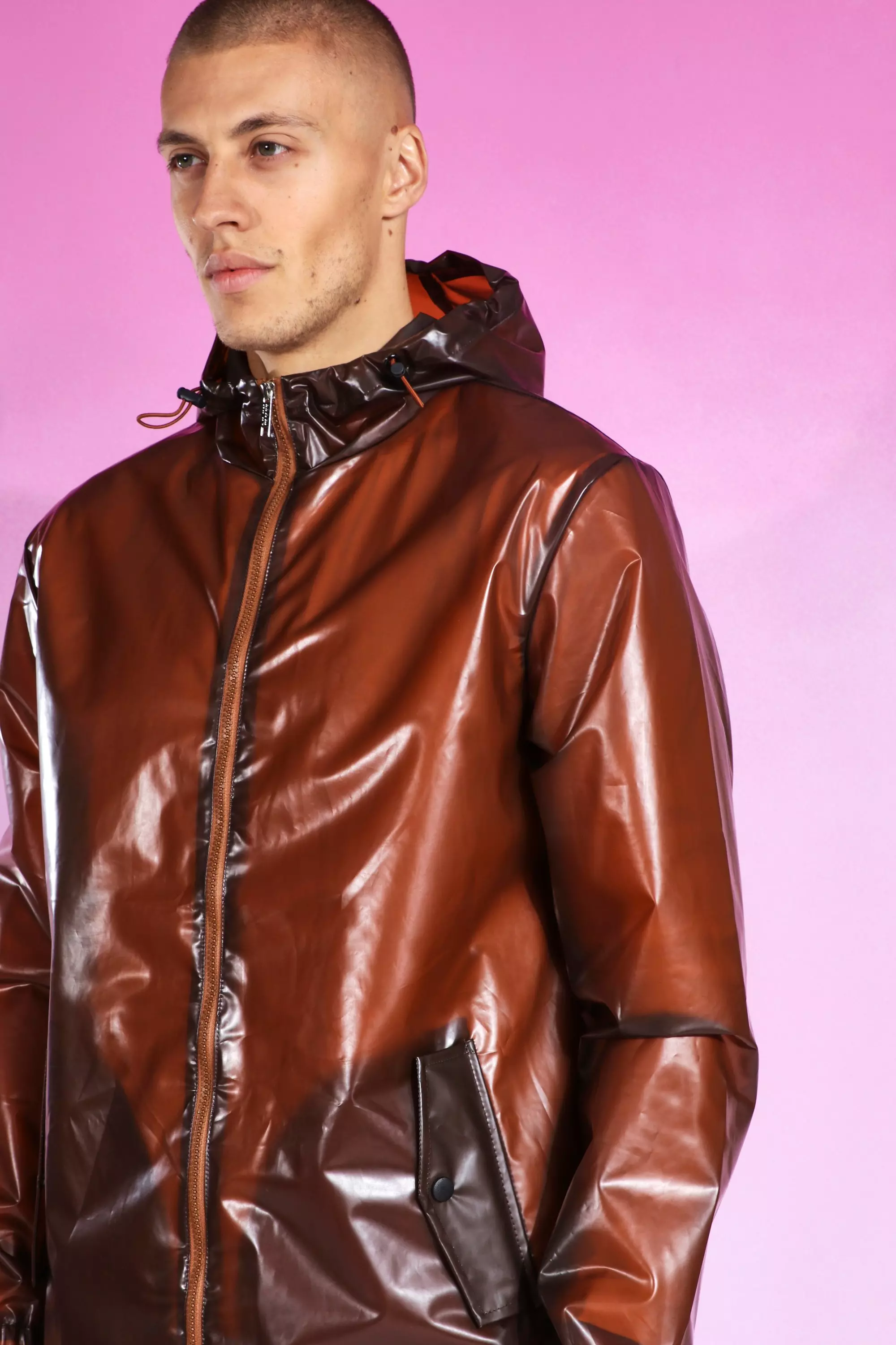 Mens rubberised raincoat best sale