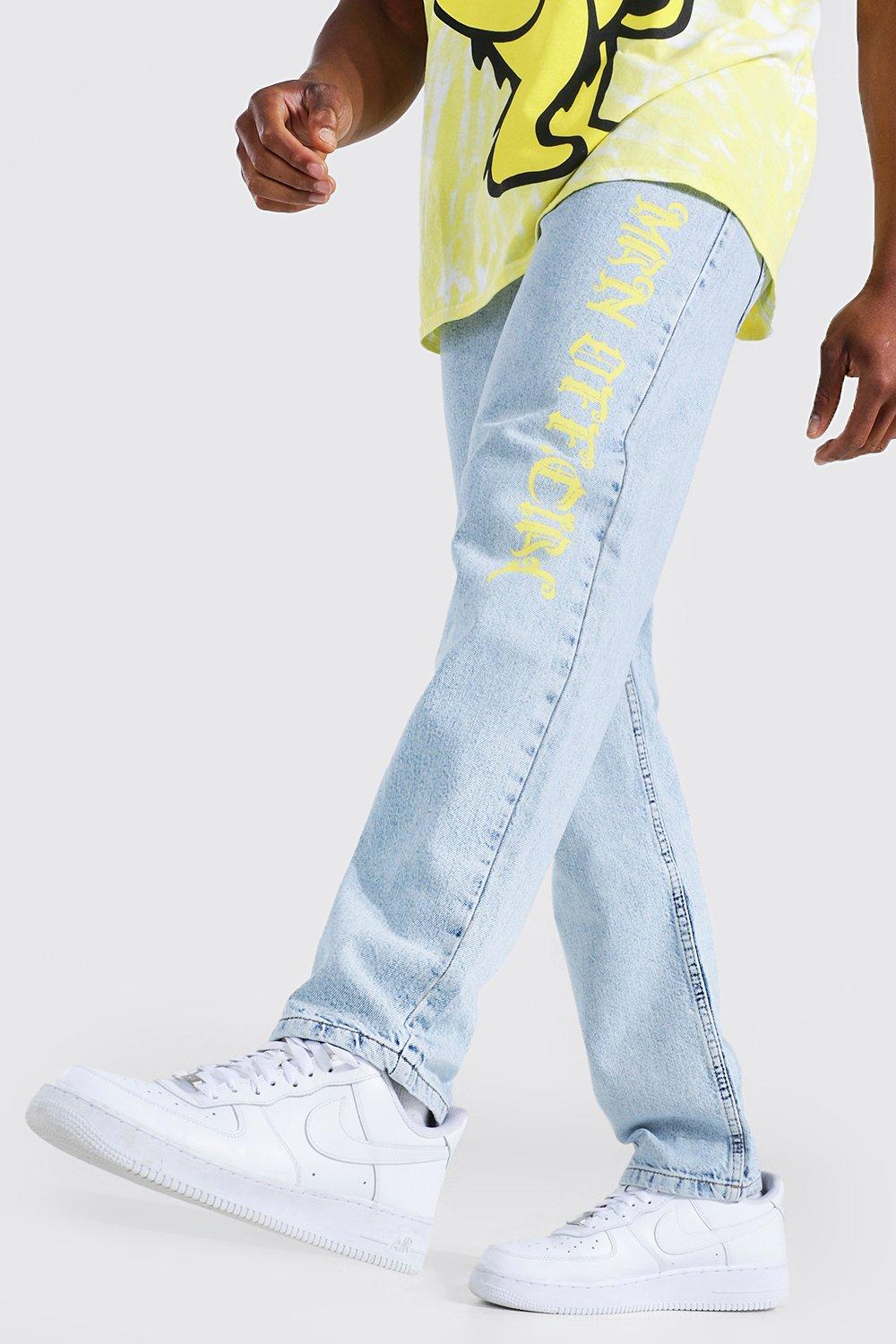 boohooman print jeans