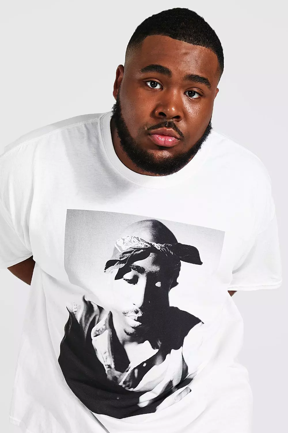 White Plus Size Tupac License T-shirt alternative image