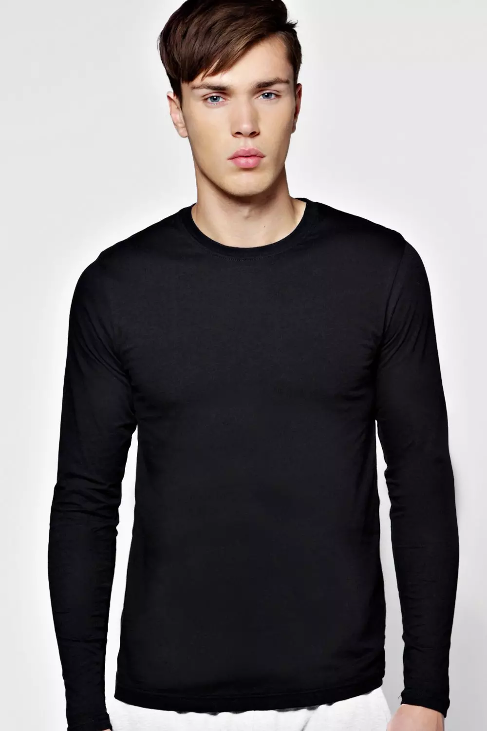 Basic Long Sleeve Crew Neck T Shirt alternative image