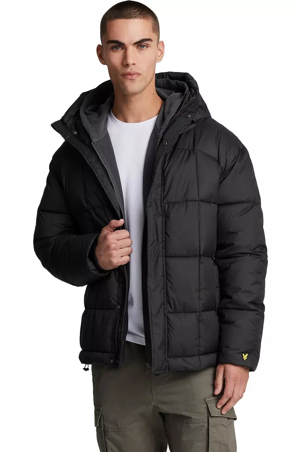 Black Quilted Panelled Jacket alternative image