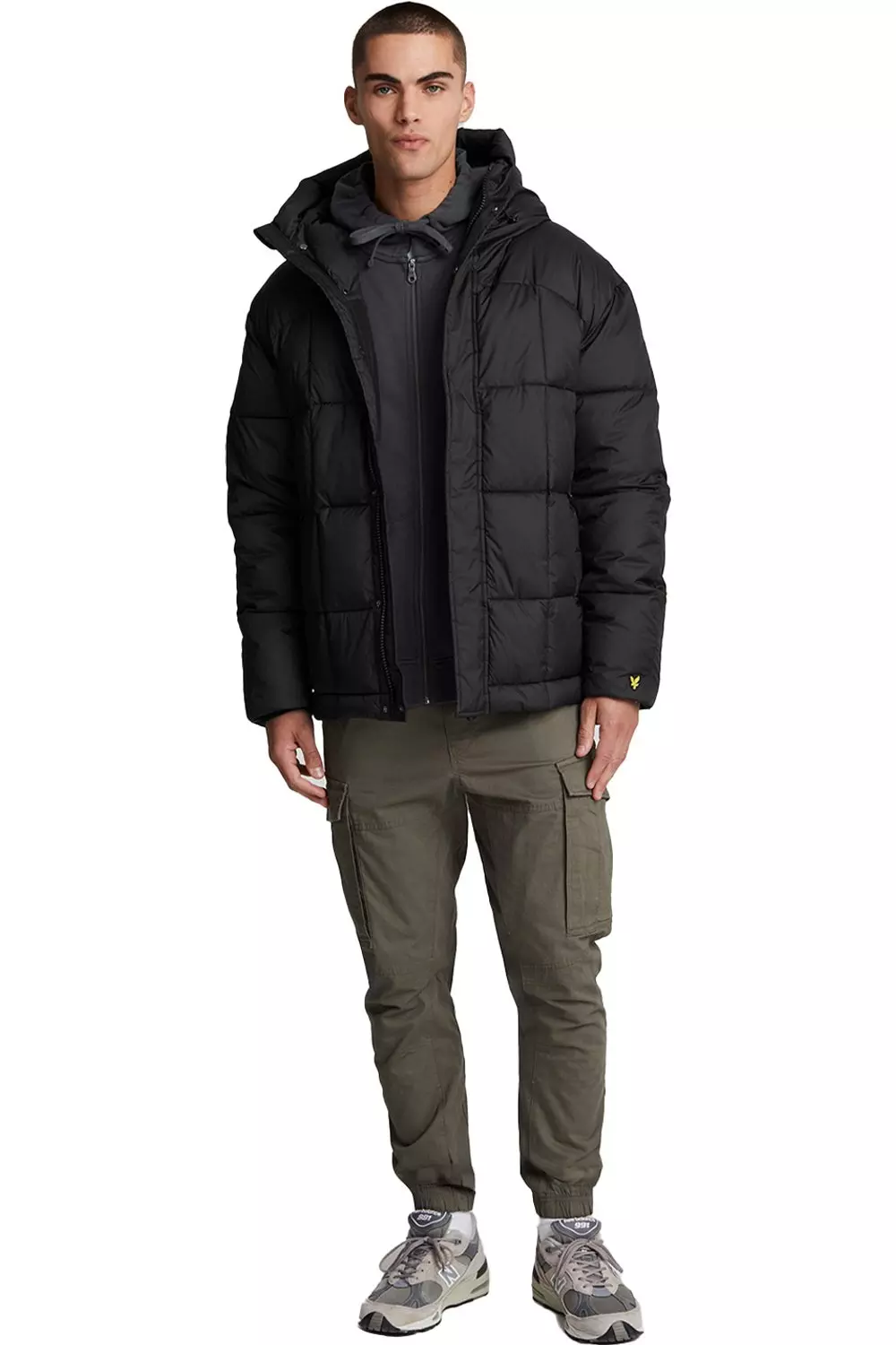 Black Quilted Panelled Jacket alternative image
