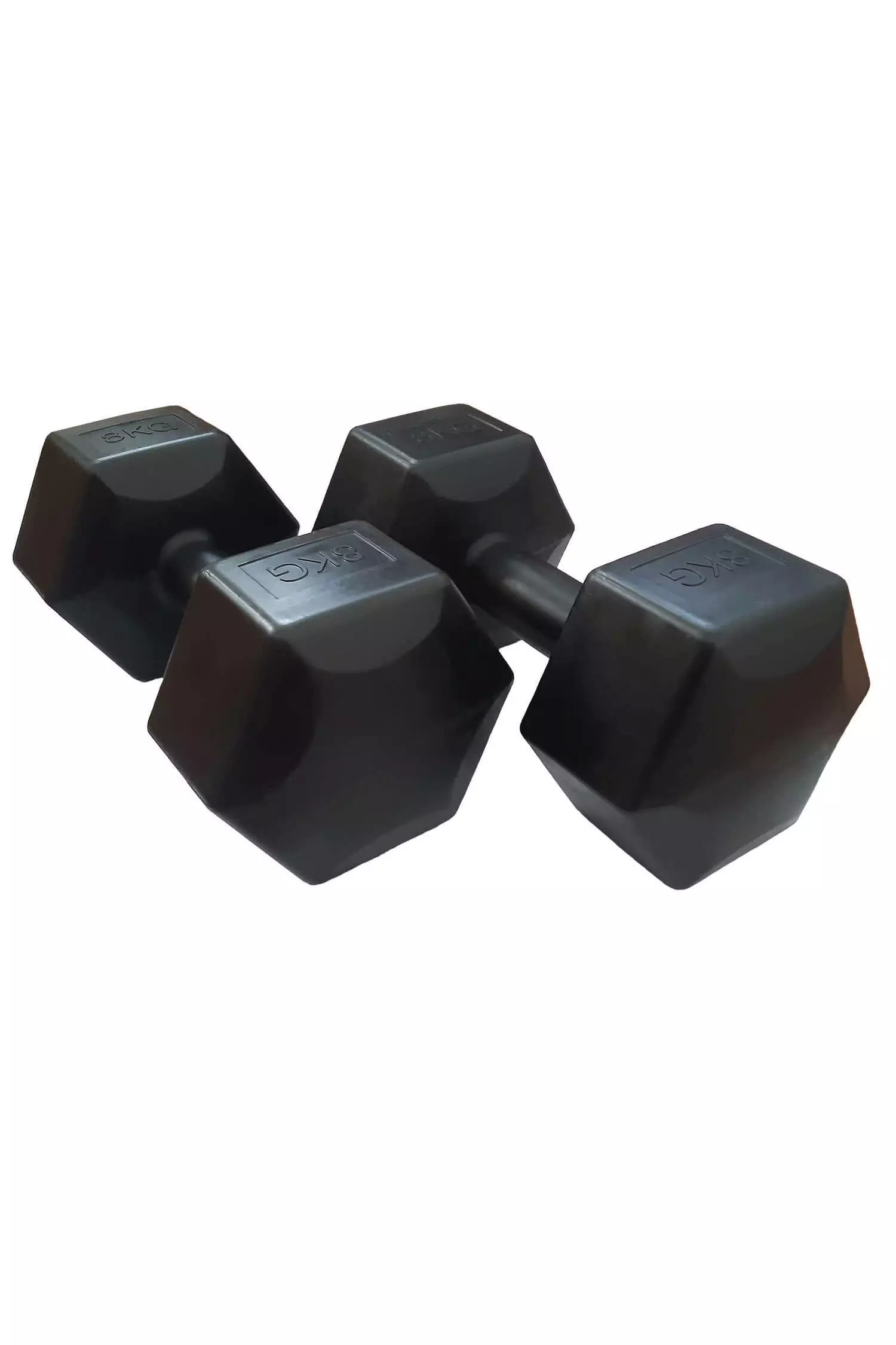 Black 2 x 8kg Hex Dumbbells alternative image