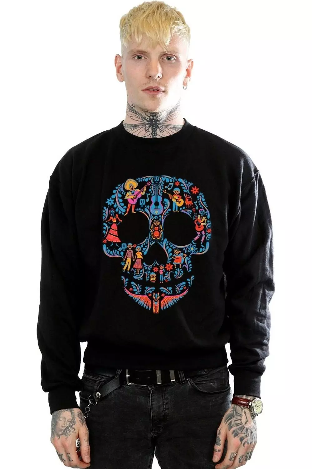 Black Coco Skull Pattern Sweatshirt alternative image