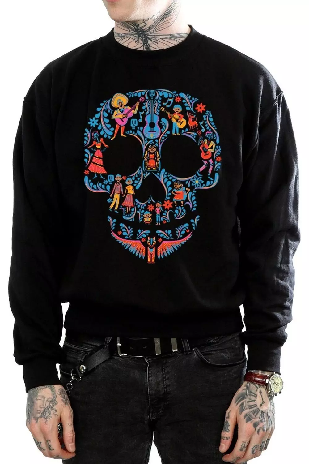 Black Coco Skull Pattern Sweatshirt alternative image