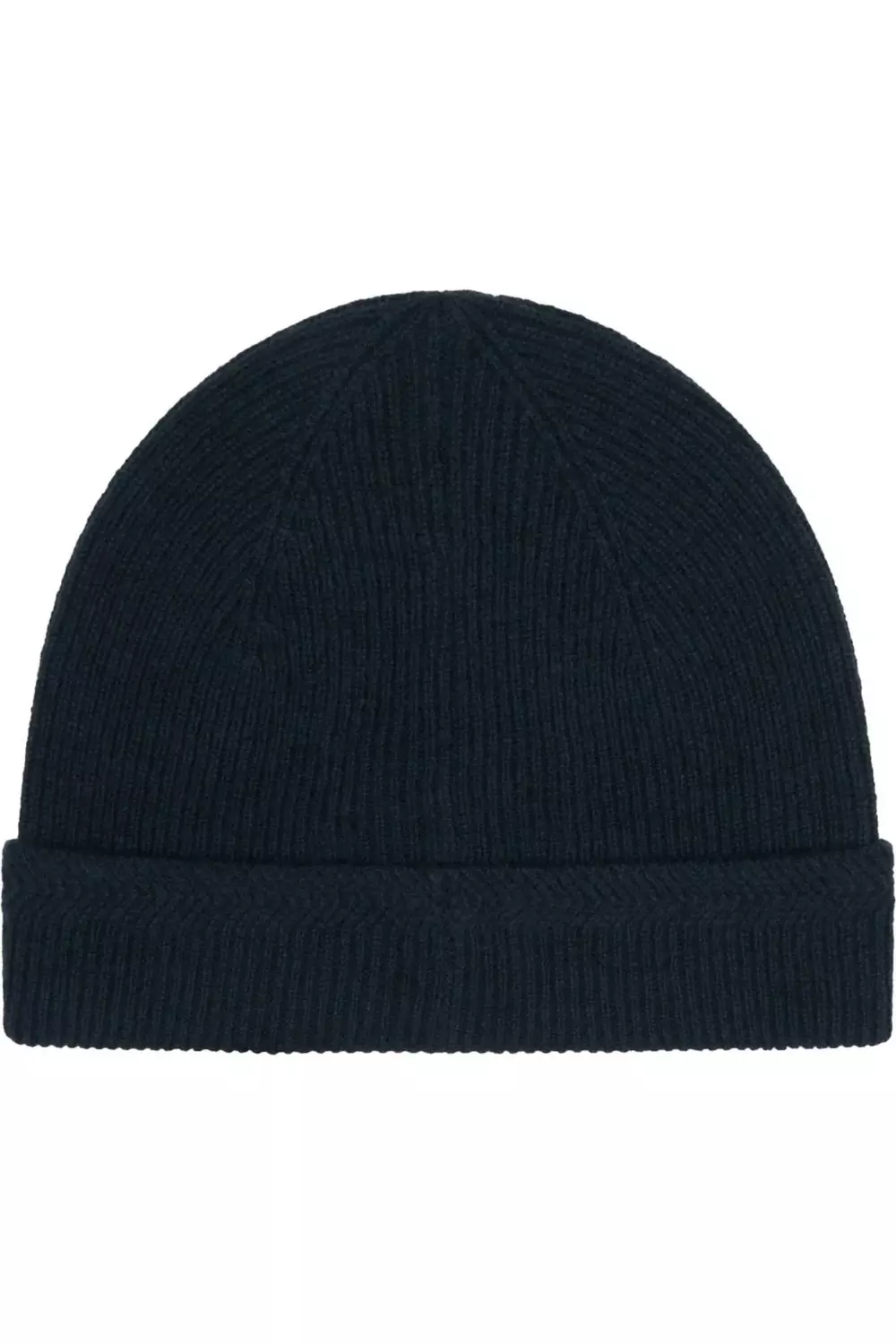 Dark navy Racked Logo Ribbed Beanie alternative image