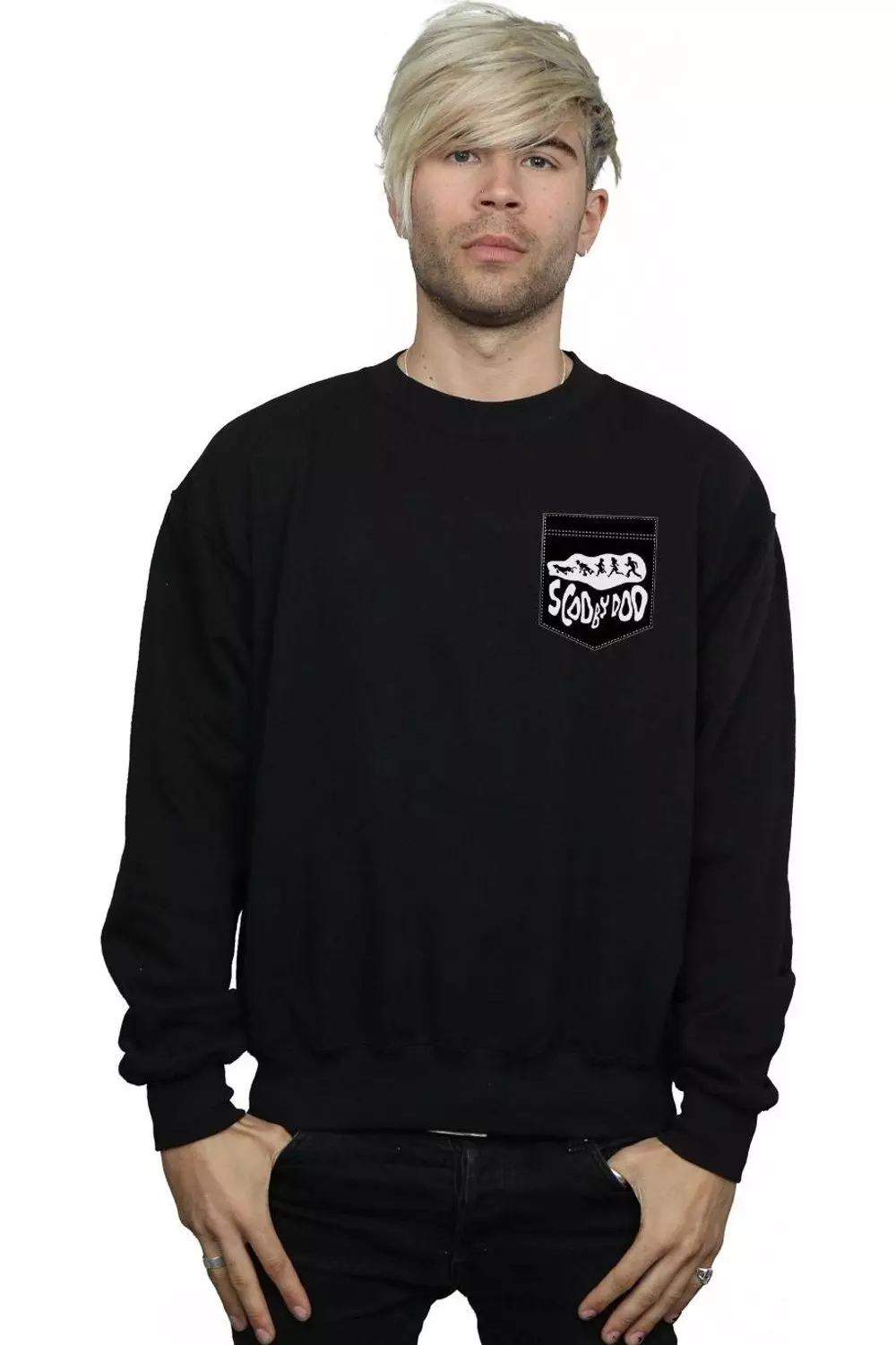 Black Faux Pocket Sweatshirt alternative image