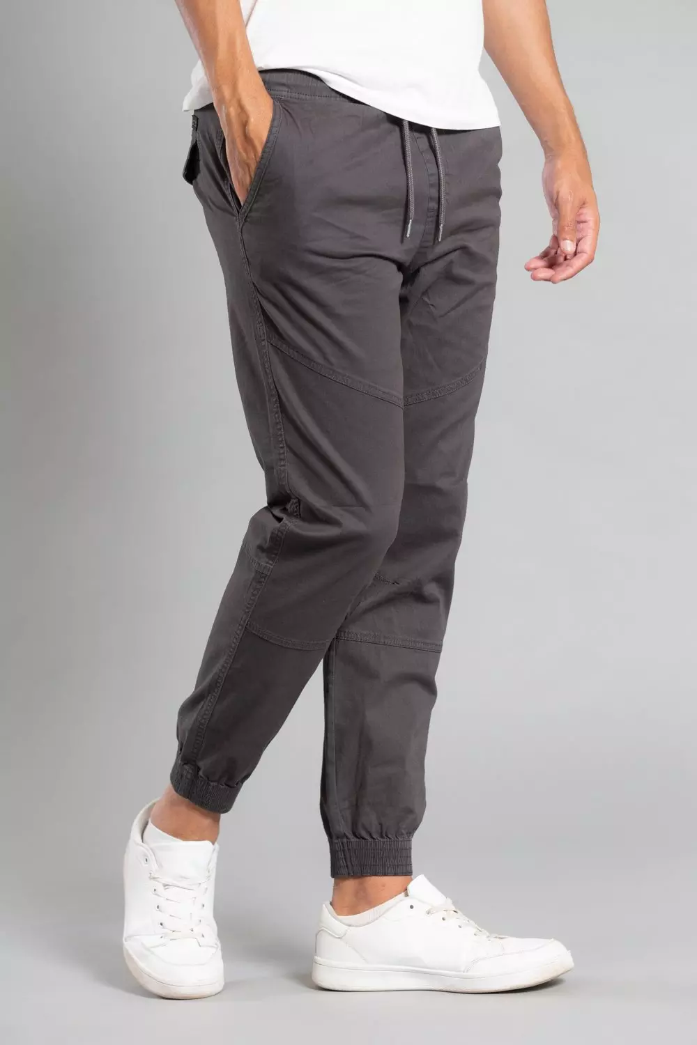 Grey Cotton Cuffed Trouser alternative image