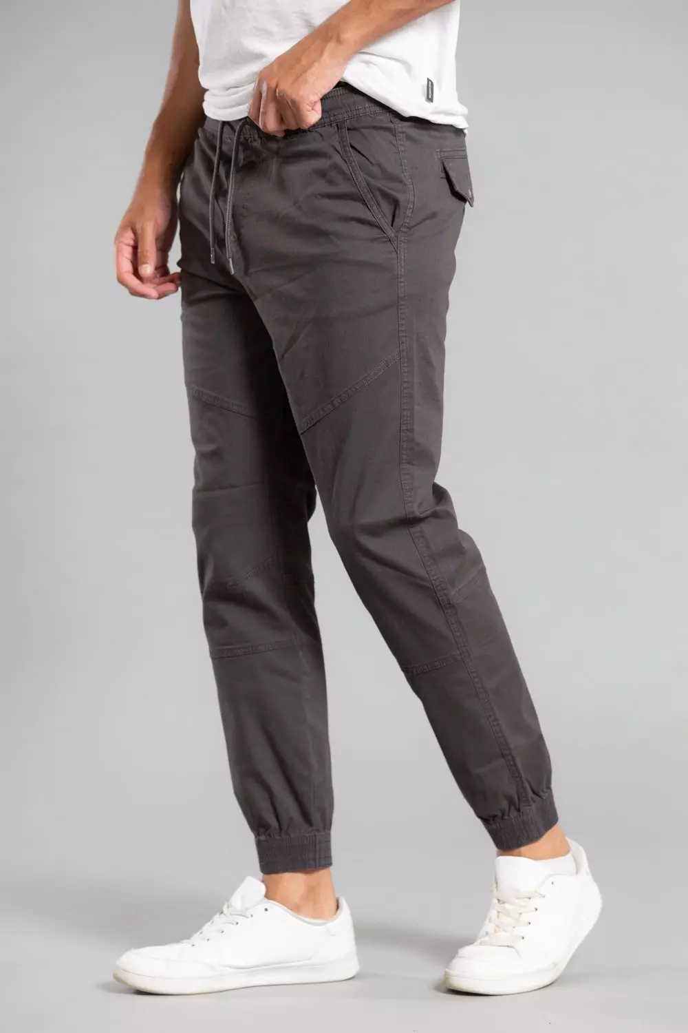 Grey Cotton Cuffed Trouser alternative image