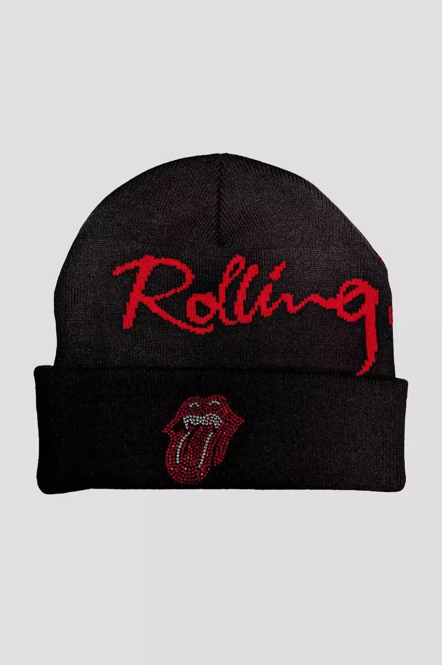 Black Embellished Tongue Beanie Hat alternative image