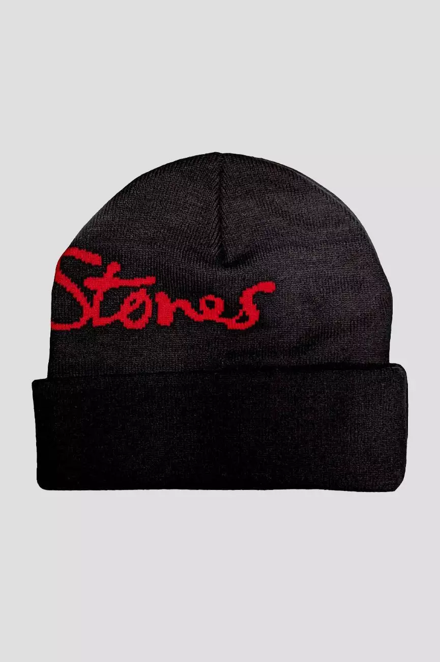 Black Embellished Tongue Beanie Hat alternative image