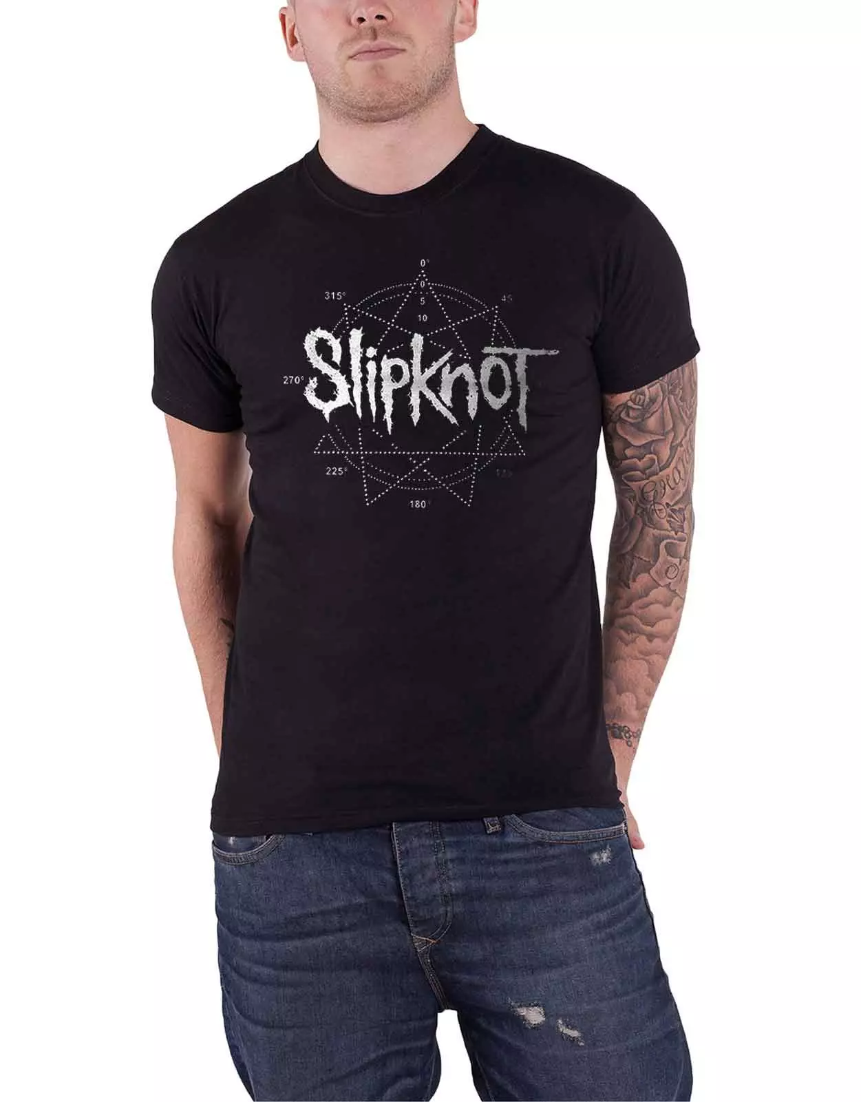 Black 9 Point Star Diamante T Shirt alternative image
