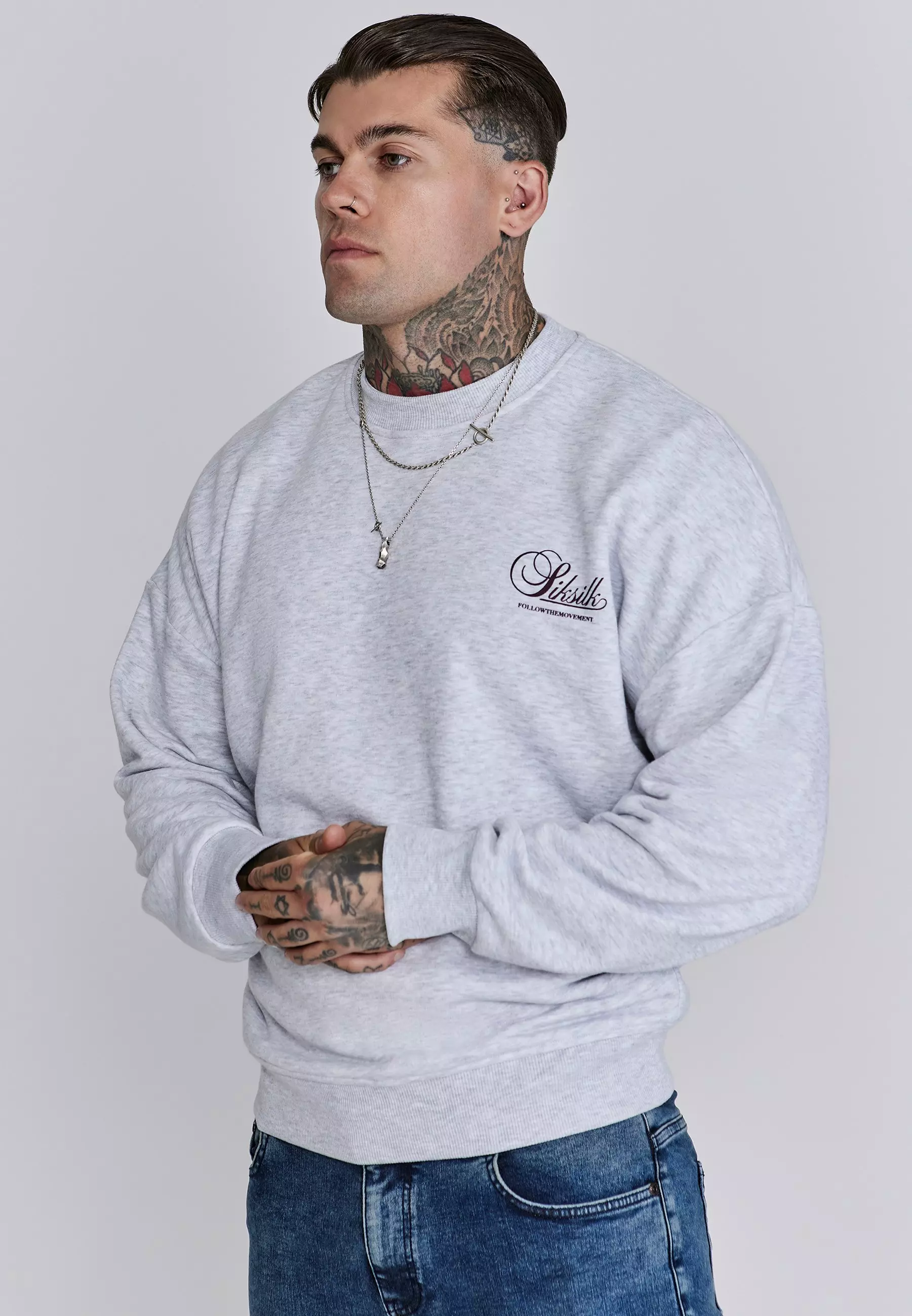 Grey Graphic Sweater alternative image