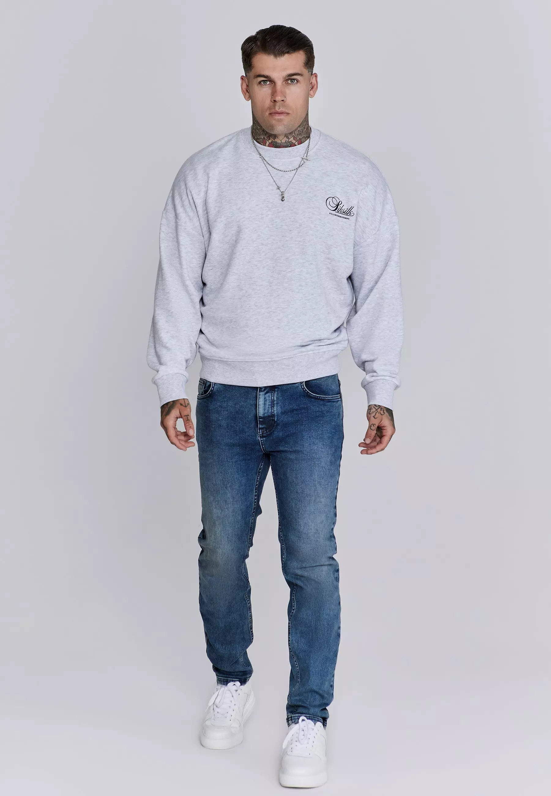 Grey Graphic Sweater alternative image
