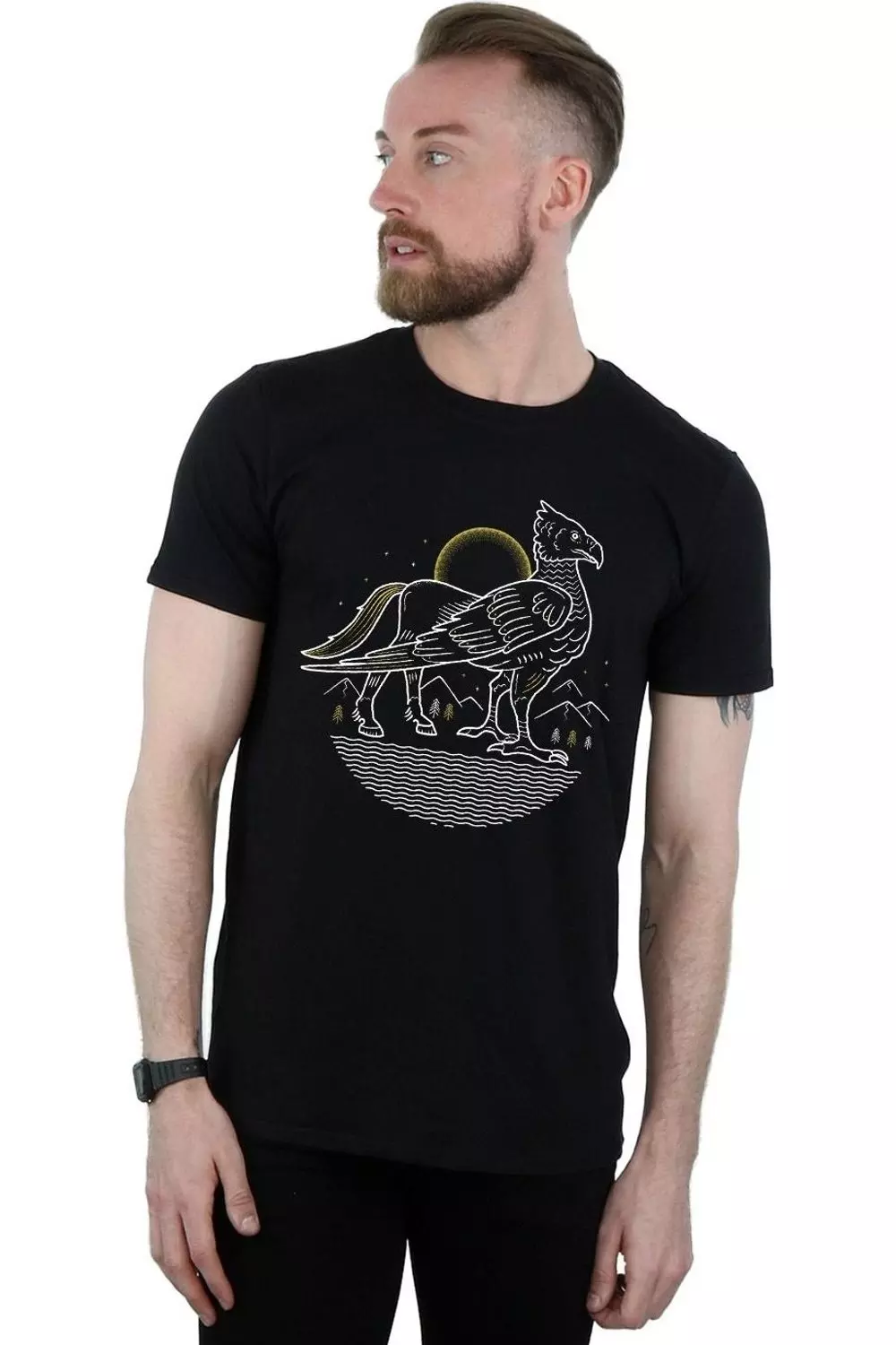 Black Buckbeak Line Art T-Shirt alternative image