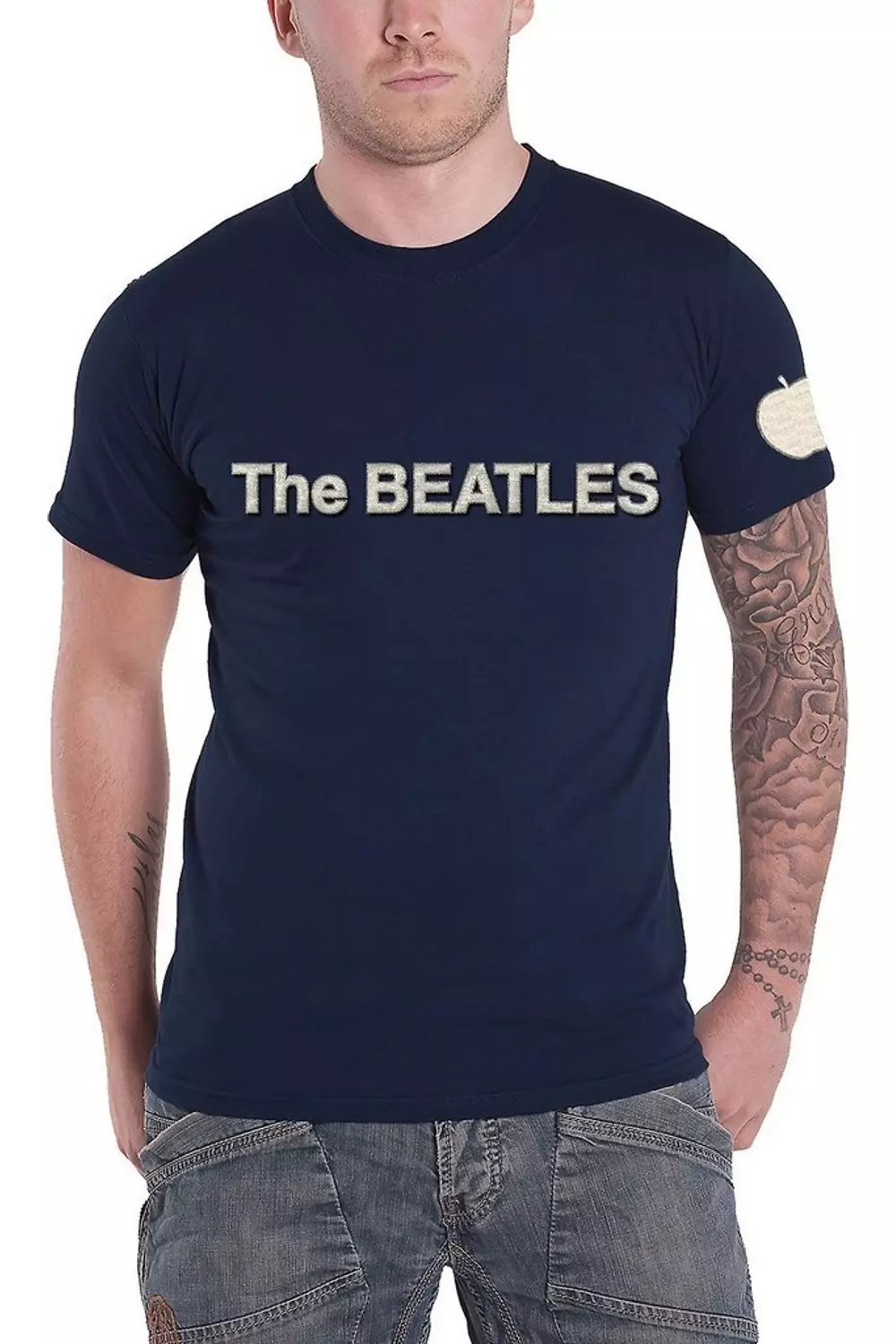Navy Apple Logo T-Shirt alternative image